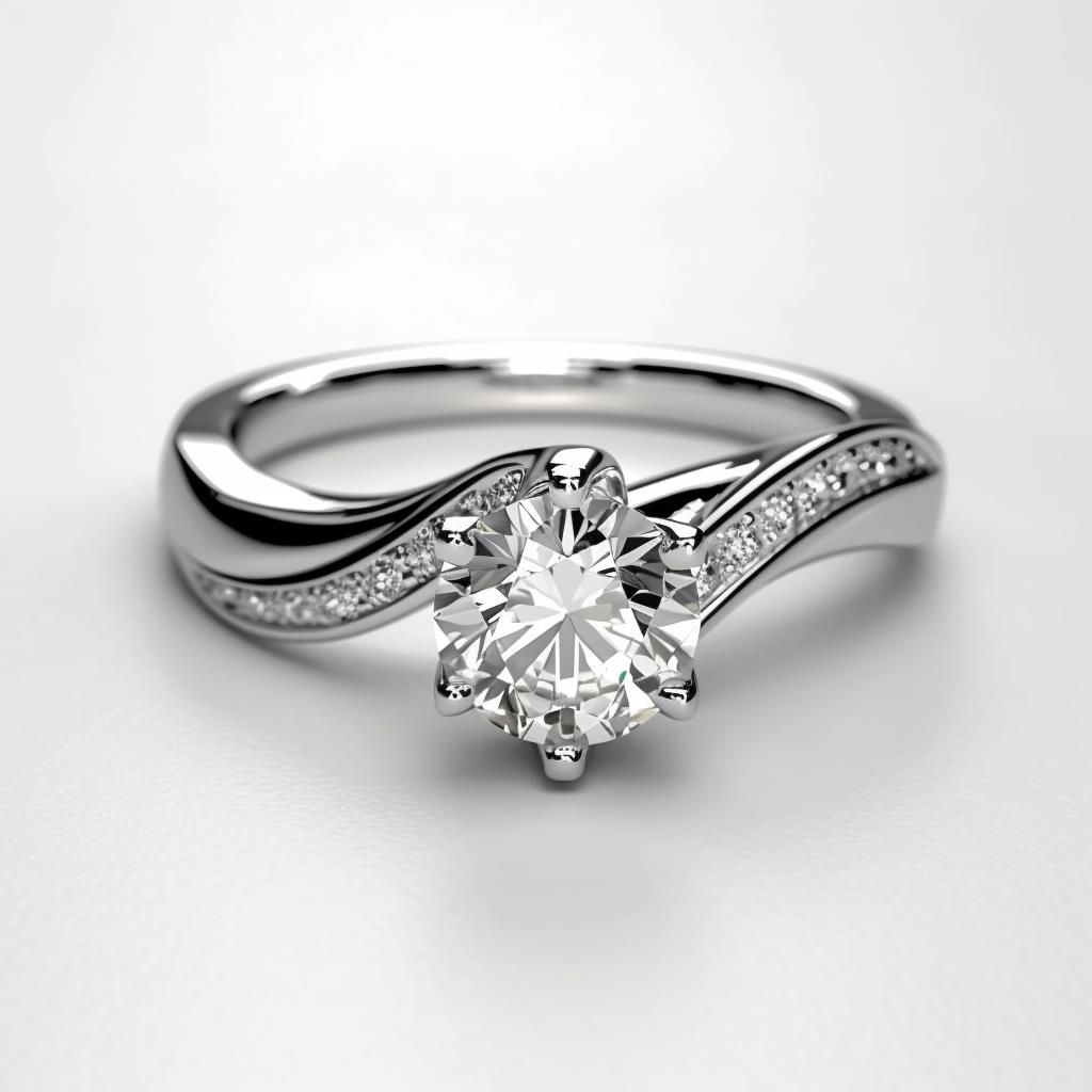 Elegant diamond engagement ring in platinum setting
