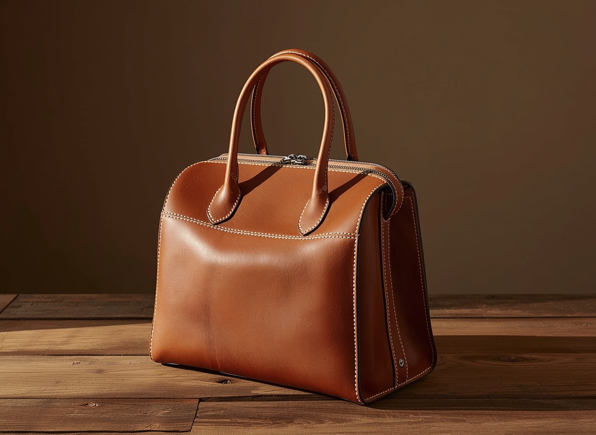 Handcrafted leather handbag in classic design
